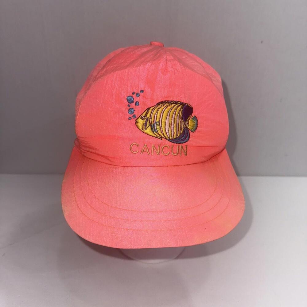Cancun Mexico Neon Snapback Hat Trucker Ball Cap Vintage Retro 80's Spring Break